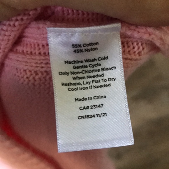 Talbots cotton blend soft pink scalloped edge sweater. XL preppy casual mature - Picture 7 of 7